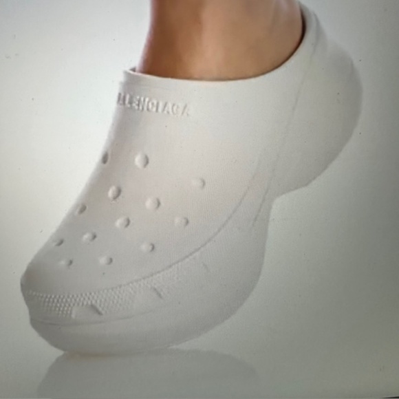 Balenciaga Rubber Crocs Mule Platform Clogs White🌸 - Picture 12 of 12